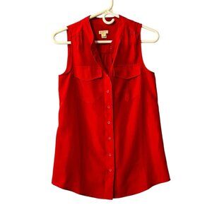 J‎ Jill Button Up Shirt Size 0 Sleeveless Lightweight Beach Travel Preppy Womens